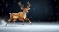 Adorable Deer Running Through Snow Royalty Free Stock Photo