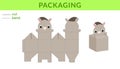 Adorable DIY party favor box for birthdays, baby showers with cute donkey for sweets, candies, small presents. Printable color