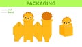 Adorable DIY party favor box for birthdays, baby showers with cute lion for sweets, candies, small presents. Printable color