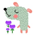 Adorable dog pattern. Pixel cute puppy for t shirt kids image