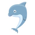 Adorable dolphin icon, cartoon style