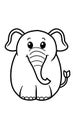 Adorable elephant on a white background, coloring page Royalty Free Stock Photo