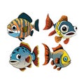 Cute And Beautiful Happy Cartoon Fish Royalty Free Stock Photo