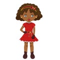 Adorable Fashionable Little African American Girl with Bow