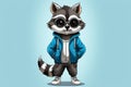 Adorable Fashionable Raccoon. Generative AI