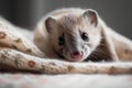 Mischievous Ferret Peeking Out of Cozy Sweater