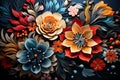 Adorable floral pattern on the dark background