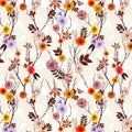 Adorable floral wallpaper, seamless pattern with summer flowers