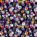 Adorable floral wallpaper, seamless pattern with summer flowers