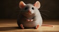 An Adorable Fluffy Mouse with Big Eyes and Curious Expression Royalty Free Stock Photo