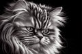 Adorable fluffy pet cat portrait