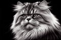 Adorable fluffy pet cat portrait