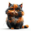 Adorable Fluffy Tortoiseshell Cat with Big Eyes. Generative ai