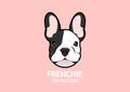 Adorable French Bulldog Face Portrait Logo.