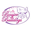 Adorable French Bulldog logo. Cute Frenchie logo. Cute lazy french bulldog logo