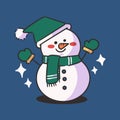 adorable friendly snowman 1 character doodle element