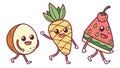 Adorable Fruit & Vegetable Characters Vector Set, vector design Generative AI Royalty Free Stock Photo