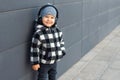 Little boy 2-3 years old enjoying his favorite music in headphones Royalty Free Stock Photo