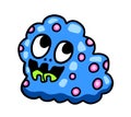 Adorable Funny Blue Slime Monster
