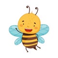 Adorable funny honey bee cartoon character vector illustration Royalty Free Stock Photo