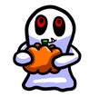 Adorable Ghost With A Pumpkin