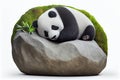 Adorable giant panda bear sleeping