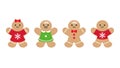 Adorable Gingerbread Cookie Set with Festive Holiday Designs Royalty Free Stock Photo