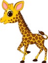 Adorable giraffe character on white background
