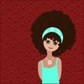 Adorable girl with afro hairstyle
