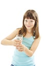 Adorable girl with glass of water