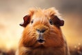 Adorable Guinea Pig Face Shot A Close-Up Portrait of a Cute Pet Rodent. Generative By Ai