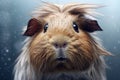 Adorable Guinea Pig Face Shot A Close-Up Portrait of a Cute Pet Rodent. Generative By Ai