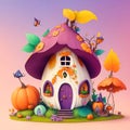 The Adorable Halloween Hideaway vibrant colors. Generative Ai