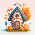 The Adorable Halloween Hideaway vibrant colors. Generative Ai