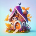 The Adorable Halloween Hideaway vibrant colors. Generative Ai