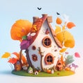 The Adorable Halloween Hideaway vibrant colors. Generative Ai