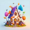 The Adorable Halloween Hideaway vibrant colors. Generative Ai