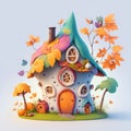 The Adorable Halloween Hideaway vibrant colors. Generative Ai