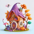 The Adorable Halloween Hideaway vibrant colors. Generative Ai