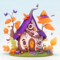 The Adorable Halloween Hideaway vibrant colors. Generative Ai