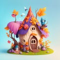 The Adorable Halloween Hideaway vibrant colors. Generative Ai