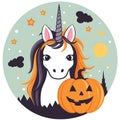 Adorable Halloween Unicorn Vector