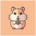 Adorable Hamster Eating Corn on Solid Background Royalty Free Stock Photo