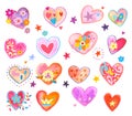 Set of fun and colorful heart