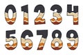 Adorable Handcrafted Autumn Wave Number Set Royalty Free Stock Photo