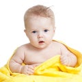 Adorable happy baby in bathing towel Royalty Free Stock Photo