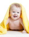 Adorable happy baby in towel Royalty Free Stock Photo