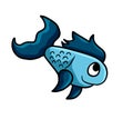 Really Adorable Happy Blue Fish