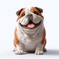 adorable happy british bulldog dog up close