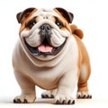 adorable happy british bulldog dog up close